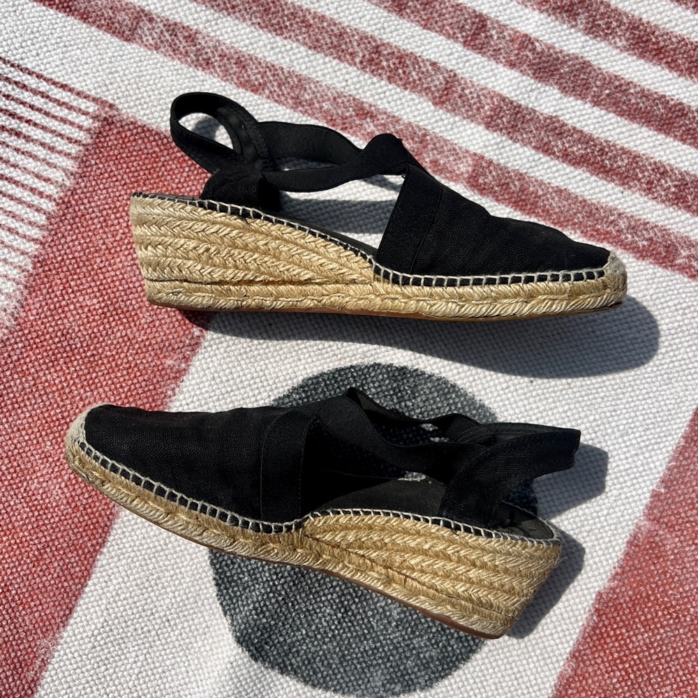 Woven Straw Wedge Heeled Spanish Espadrilles